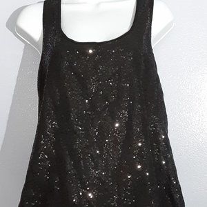 Black Sequin Tank Top